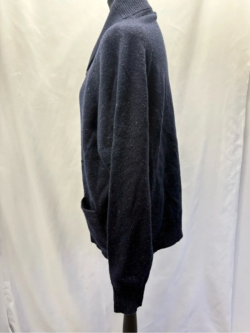 J.Crew Mens Navy Lambswool Shawl Collar Cardigan Sweater Large